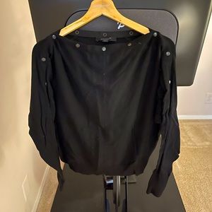 All Saints Black button long sleeve shirt